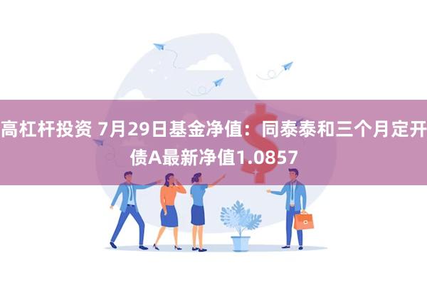 高杠杆投资 7月29日基金净值：同泰泰和三个月定开债A最新净值1.0857