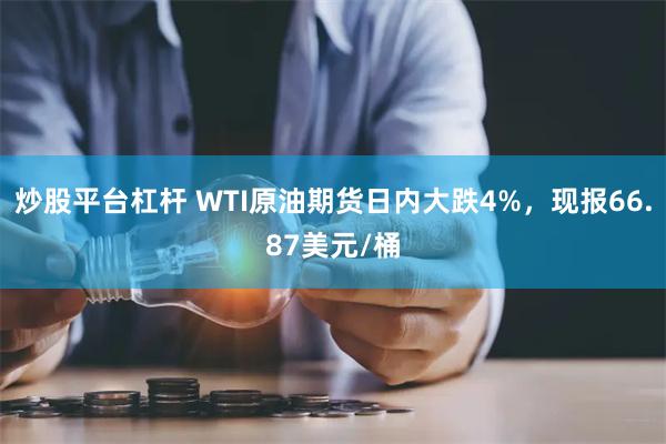 炒股平台杠杆 WTI原油期货日内大跌4%，现报66.87美元/桶