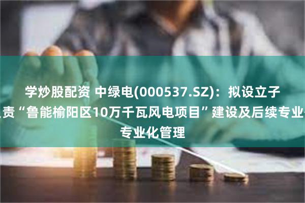 学炒股配资 中绿电(000537.SZ)：拟设立子公司负责“鲁能榆阳区10万千瓦风电项目”建设及后续专业化管理